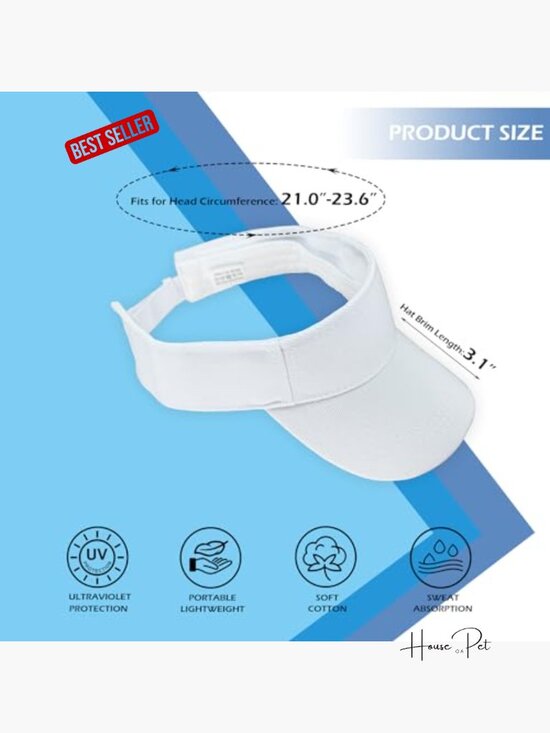Cotton Sun Visor Open Top Adjustable Sport Visor for Golf Tennis Travel